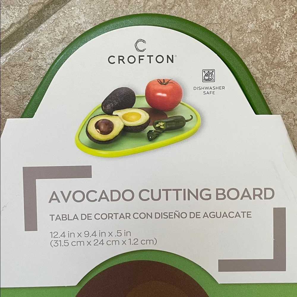 Crofton Avocado Fruit Shape Double Sided Large Surface Cutting Chopping Board